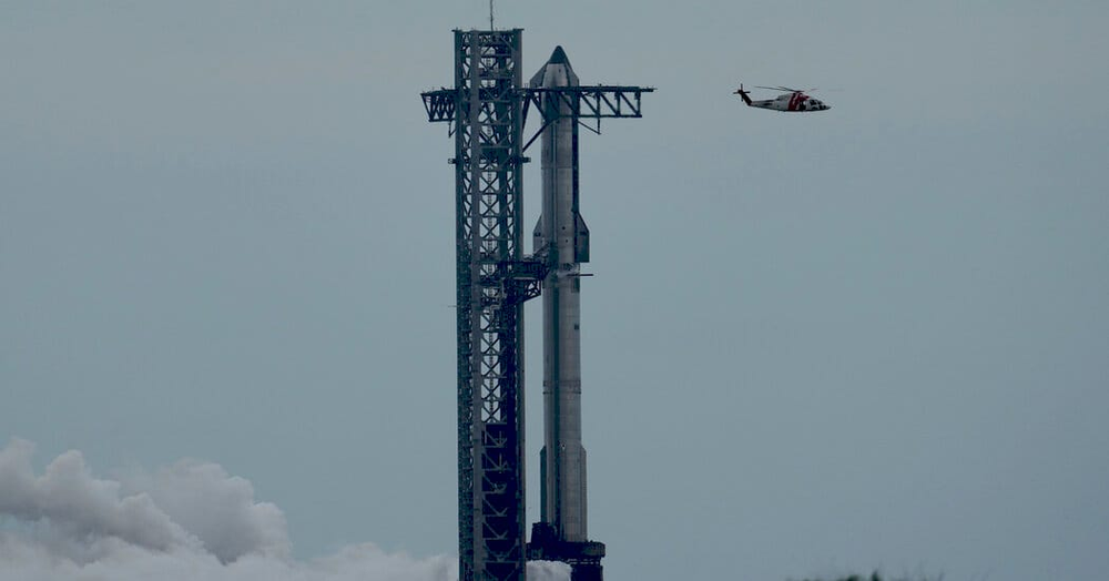 Starship rocket on launchpad at SpaceX