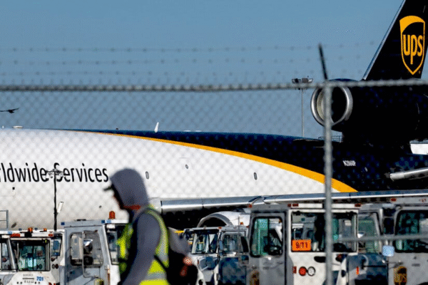 Grounded MD-11 cargo plane