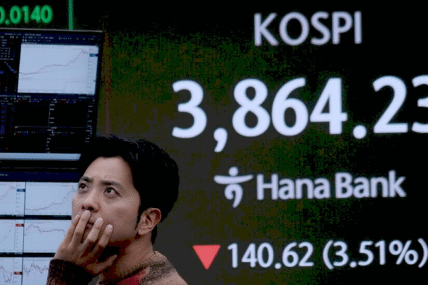 Ілюстрація падіння акцій на азійському ринку