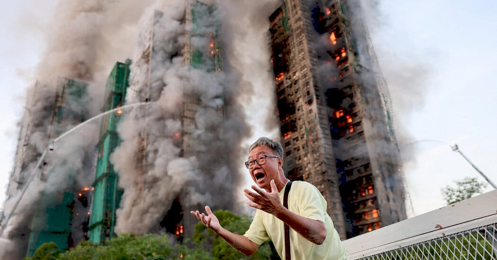 Велика пожежа в житлових будинках Гонконгу