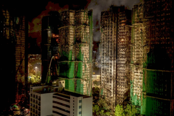 Небезпечні сітки на будівництві в Гонконзі